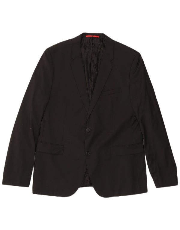 Giacca blazer da uomo a 2 bottoni HUGO BOSS EU 56 3XL lana nera