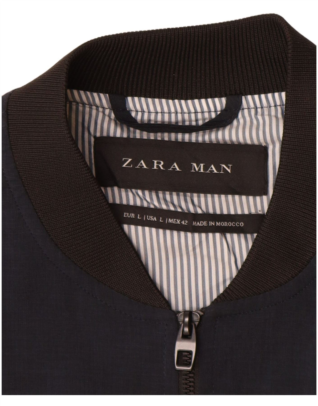 Giubbotto bomber da uomo Zara UK 40 grande poliestere blu navy