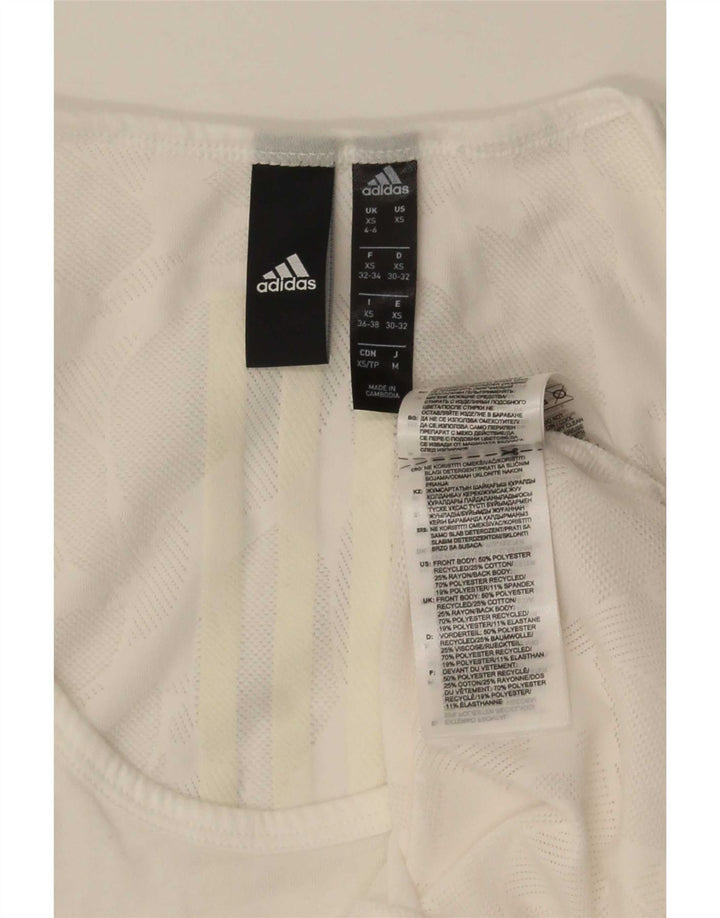 Canotta Adidas da donna UK 4/6 XS poliestere bianco