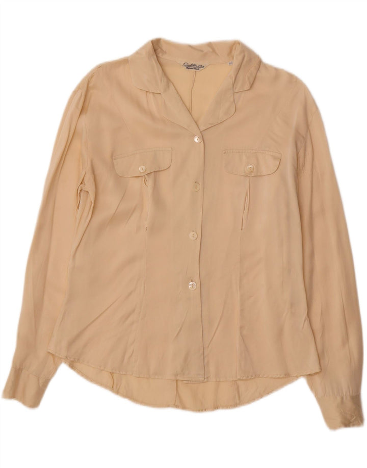 CALBROS Womens Shirt Blouse IT 46 Large Beige Silk Vintage Calbros and Second-Hand Calbros from Messina Hembry 