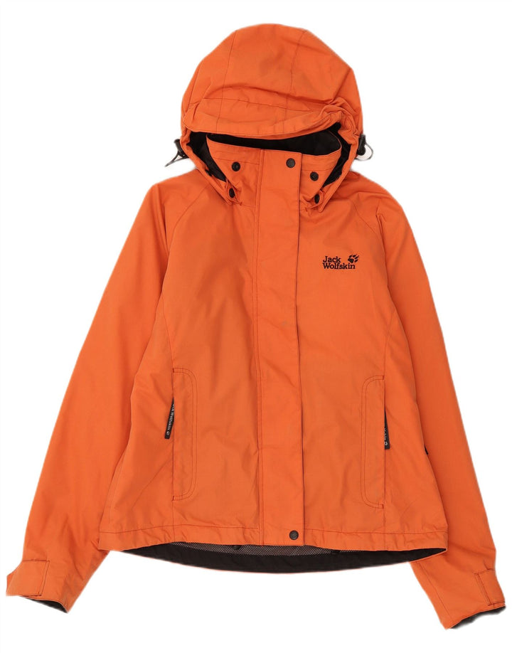 Giacca a vento con cappuccio da donna Jack Wolfskin UK 10 Small Arancione Poliestere