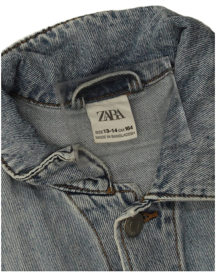 Giacca Jeans Bambina Zara 13-14 Anni Cotone Blu