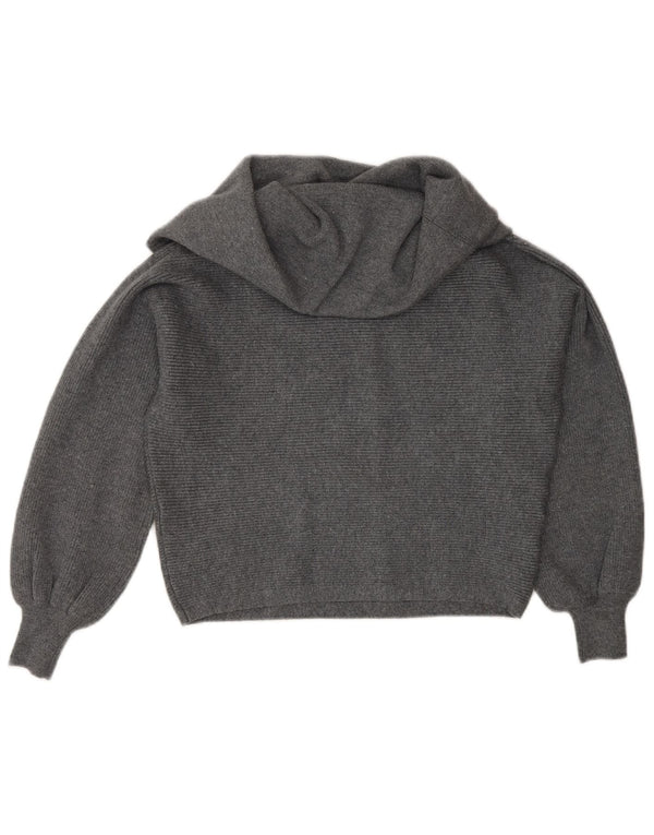 Maglione corto da donna Zara con collo alto, UK 10, piccolo in viscosa grigia