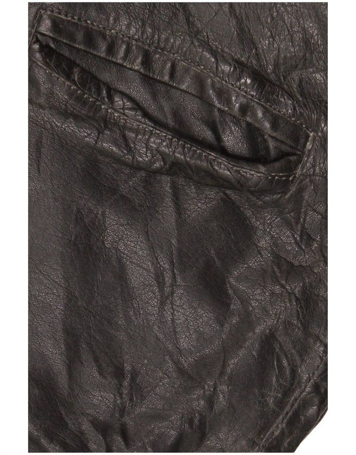 Giacca in pelle vintage da uomo UK 42 XL in pelle nera