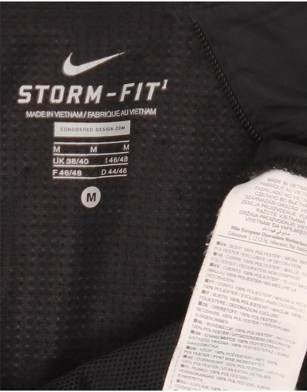 Giacca da tuta da uomo Nike Storm-Fit UK 38/40 Medium Nero Poliestere