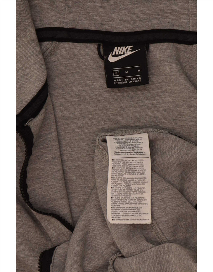 Felpa con cappuccio e zip Nike da uomo in cotone screziato grigio medio