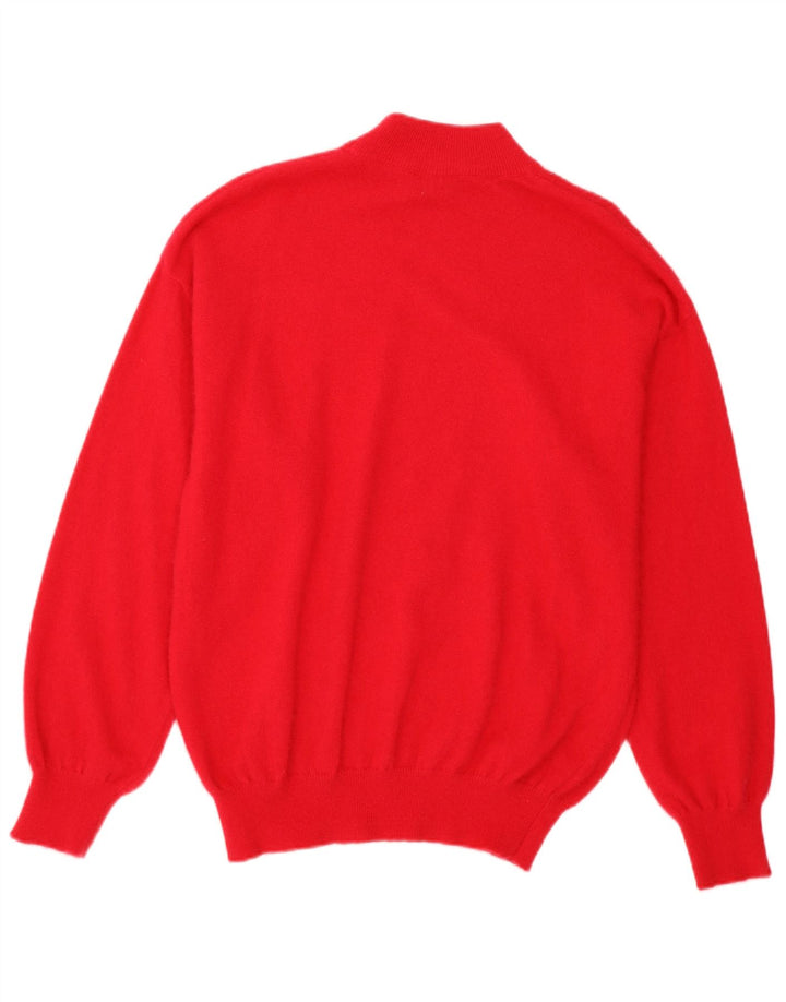 Maglione maglione collo alto da donna VINTAGE UK 16 grande angora rossa