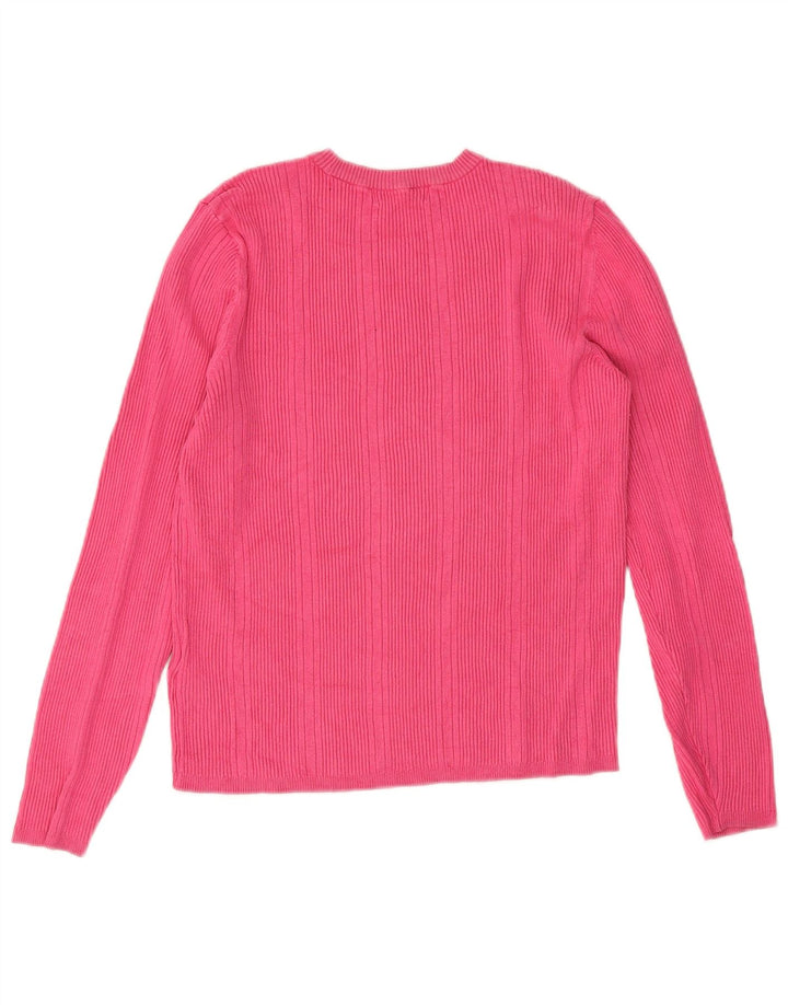Maglione maglione girocollo da donna Marks & Spencer UK 14 Viscosa rosa medio
