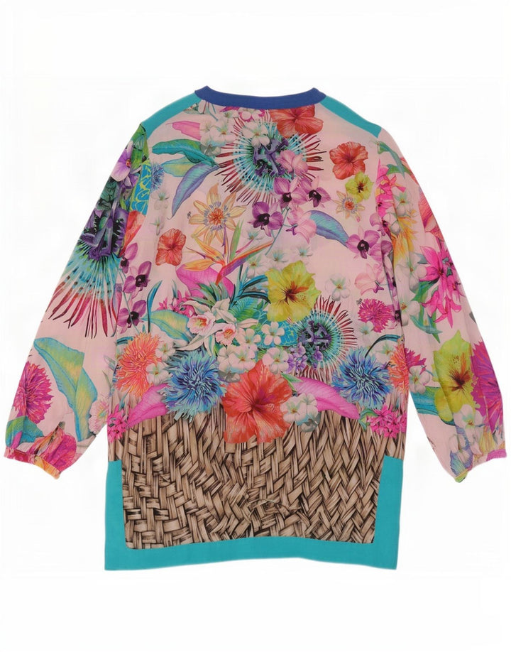 Clips Camicetta da spiaggia a maniche lunghe da donna Top IT 42 Medio multicolore floreale