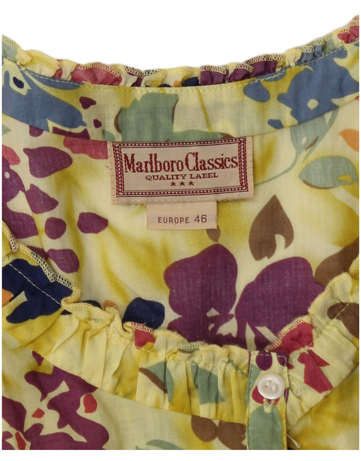 Abito a trapezio da donna Marlboro Classics con volant IT 46 Grande floreale giallo