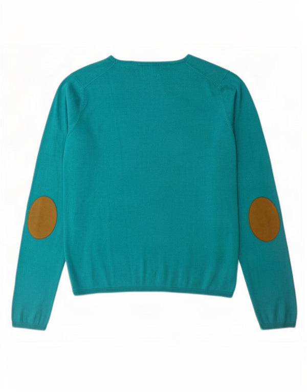 Massimo Dutti Maglione da donna oversize con scollo a V UK 10 piccolo blu