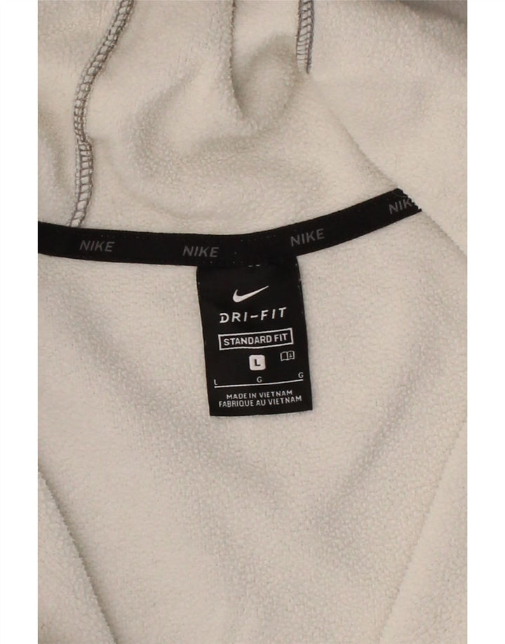 NIKE Mens Dri Fit Standard Fit Zip Hoodie Sweater Large Grey Polyester Vintage Nike and Second-Hand Nike from Messina Hembry 