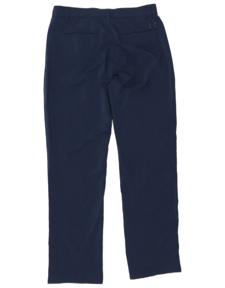 Pantaloni casual dritti da uomo UNDER ARMOUR W34 L32 poliestere blu navy