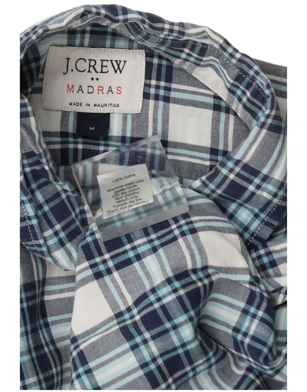 Camicia da uomo in flanella J. Crew in cotone a quadri blu medio