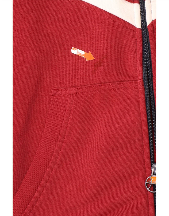 ELLESSE Maglione con cappuccio e zip da uomo in cotone color block rosso medio