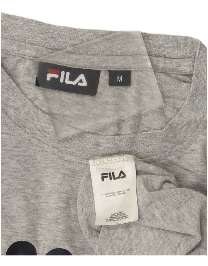 T-shirt grafica da uomo Fila Top in cotone mélange grigio medio