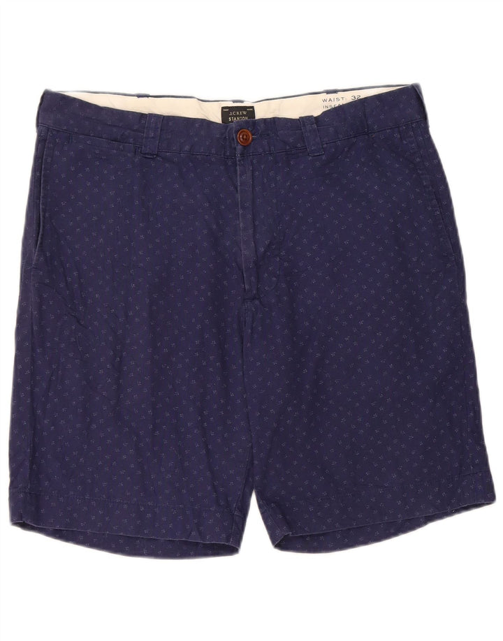 J. CREW Pantaloncini chino Stanton da uomo W32 cotone maculato blu navy medio