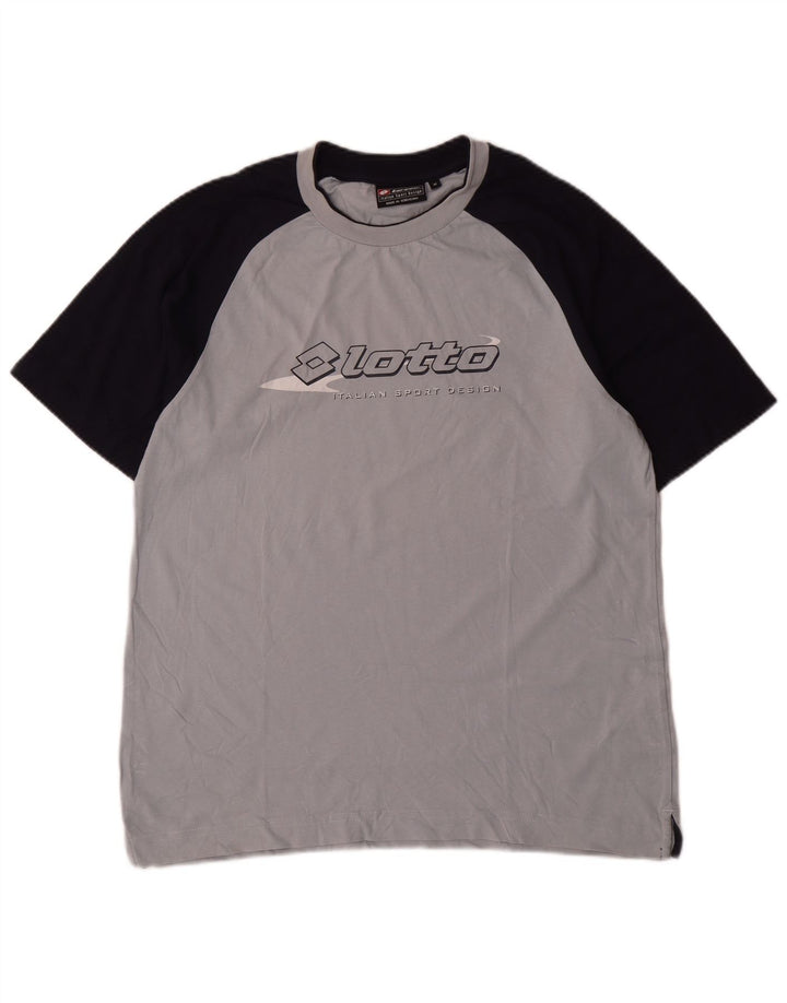 T-shirt grafica da uomo Lotto Top in cotone color block grigio medio