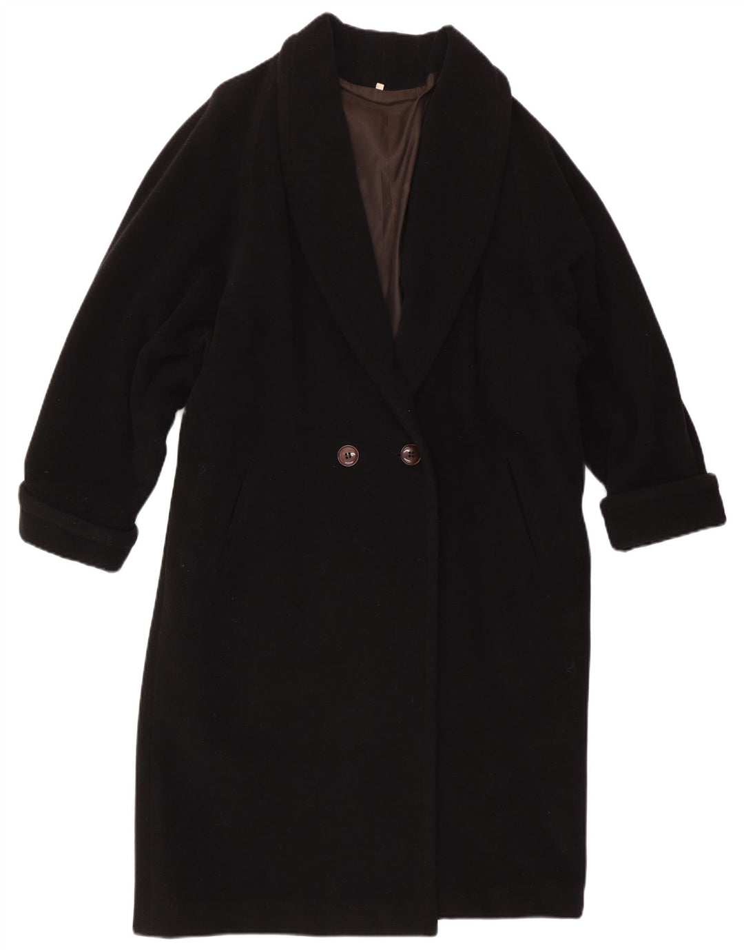 Cappotto doppiopetto vintage da donna IT 48 XL Nero