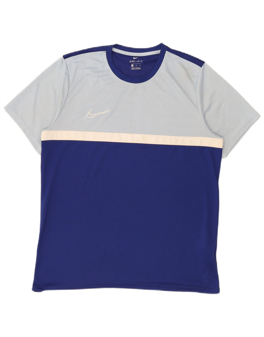 T-shirt Nike da uomo Dri Fit Top XL blu poliestere color block