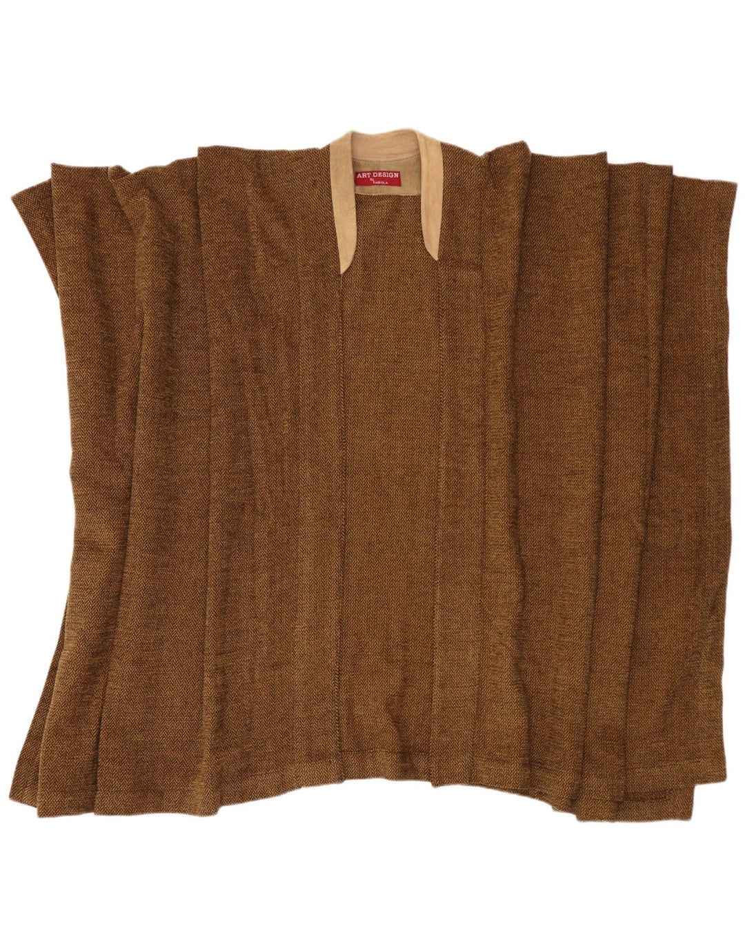 Maglione a mantella da donna Fabiola taglia unica marrone a spina di pesce