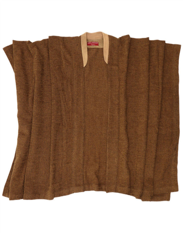 Maglione a mantella da donna Fabiola taglia unica marrone a spina di pesce