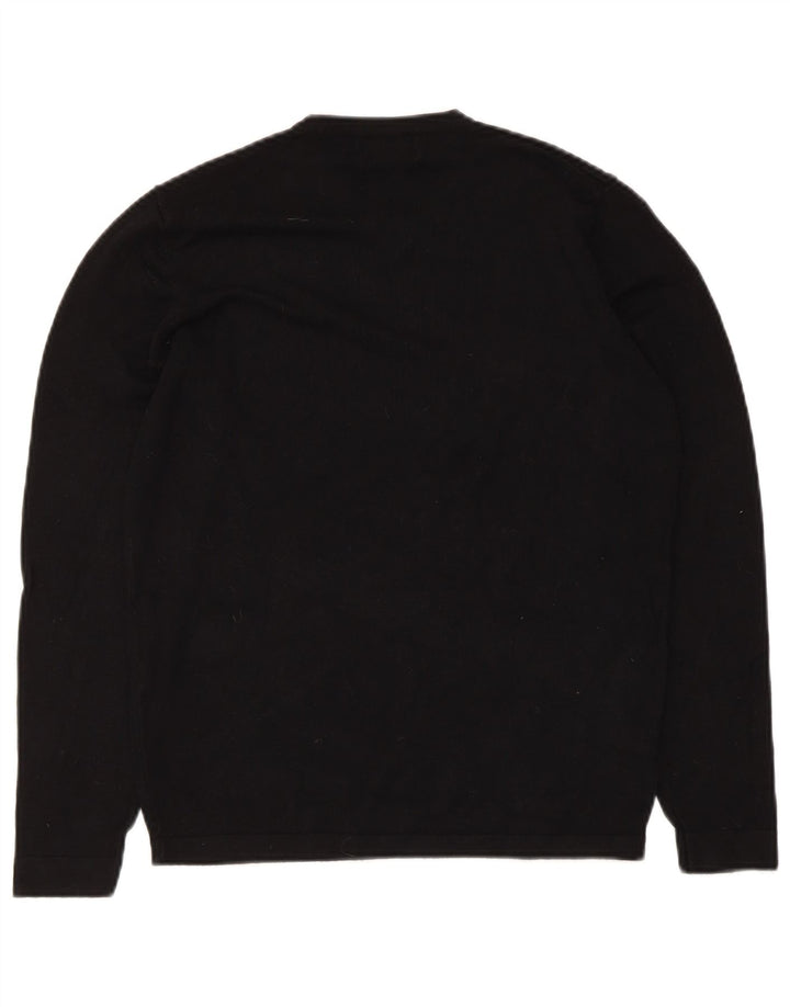 Maglione Zara da uomo con scollo a V piccolo in viscosa nera