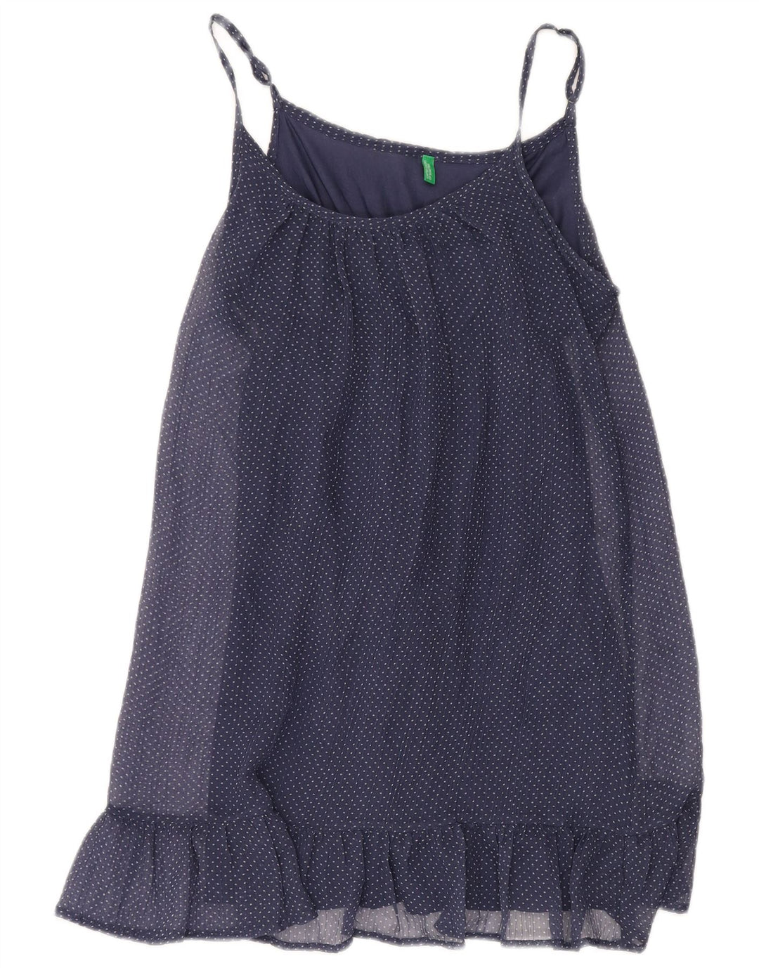 BENETTON Prendisole da donna UK 10 Piccolo poliestere maculato blu navy