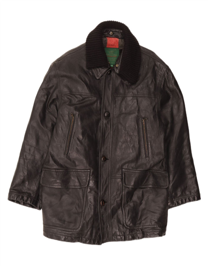 Cappotto in pelle da uomo HENRY COTTONS IT 54 2XL Nero