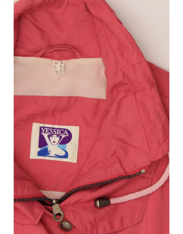 YESSICA Womens Oversized Windbreaker Jacket UK 10 Small Pink Polyester Vintage Yessica and Second-Hand Yessica from Messina Hembry 