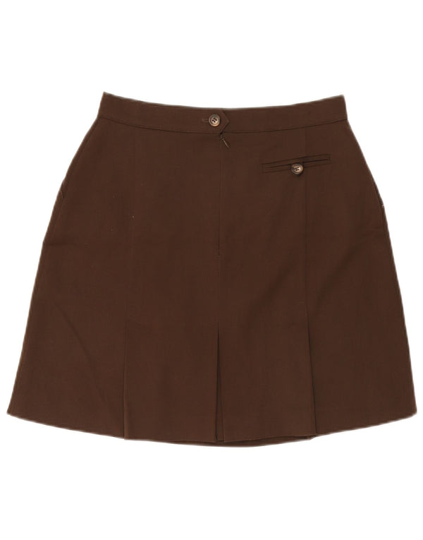 New Penny Womens High Waist A-Line Skirt UK 14 Large W29 Brown Polyester