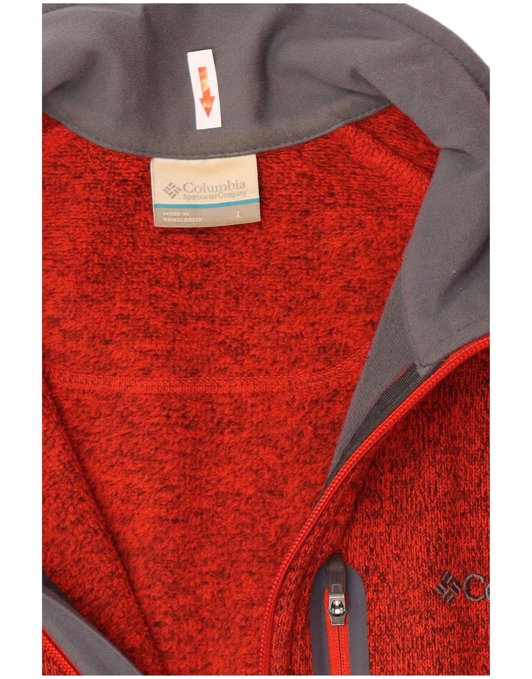 Maglione cardigan da uomo Columbia grande poliestere screziato arancione