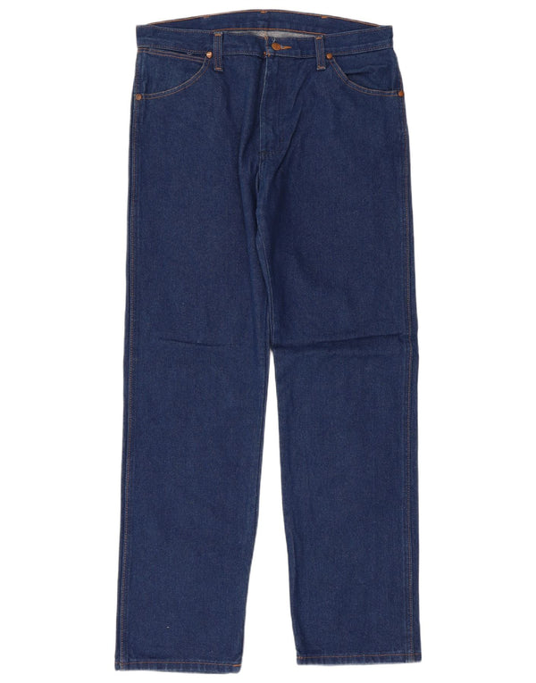 Jeans dritti regolari da uomo Wrangler W33 L32 cotone blu