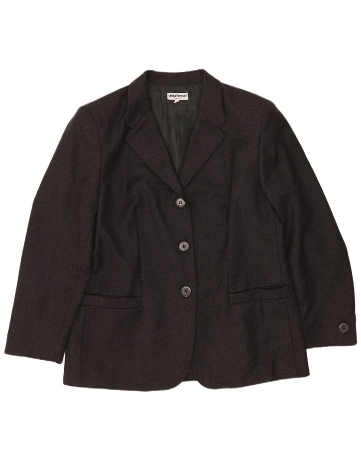 Giacca Blazer 3 Bottoni Donna Delia Ferrari IT 45 Media Nera Lana Vergine