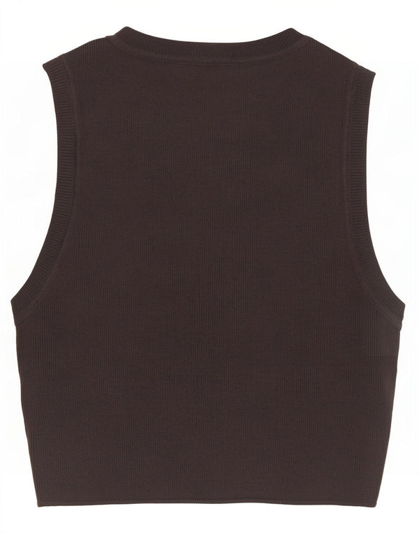 Canotta corta da donna Zara UK 12 Viscosa grigio medio