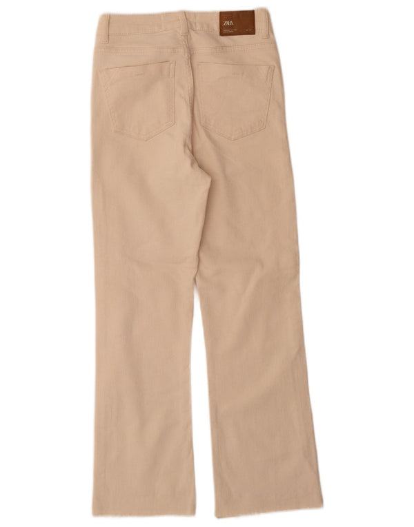 Jeans Bootcut da donna Zara EU 34 2XS W24 L28 cotone bianco sporco
