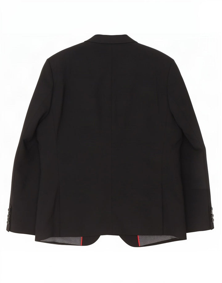 Giacca blazer a 2 bottoni da uomo Marks & Spencer taglia 54 2XL lana nera