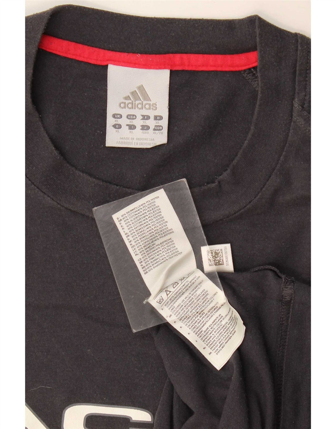 Adidas Maglietta grafica da uomo a maniche lunghe XL in cotone blu navy