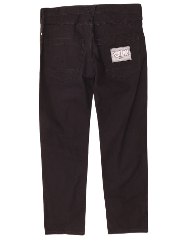 Pantaloni casual dritti da uomo Versace W32 L27 cotone nero