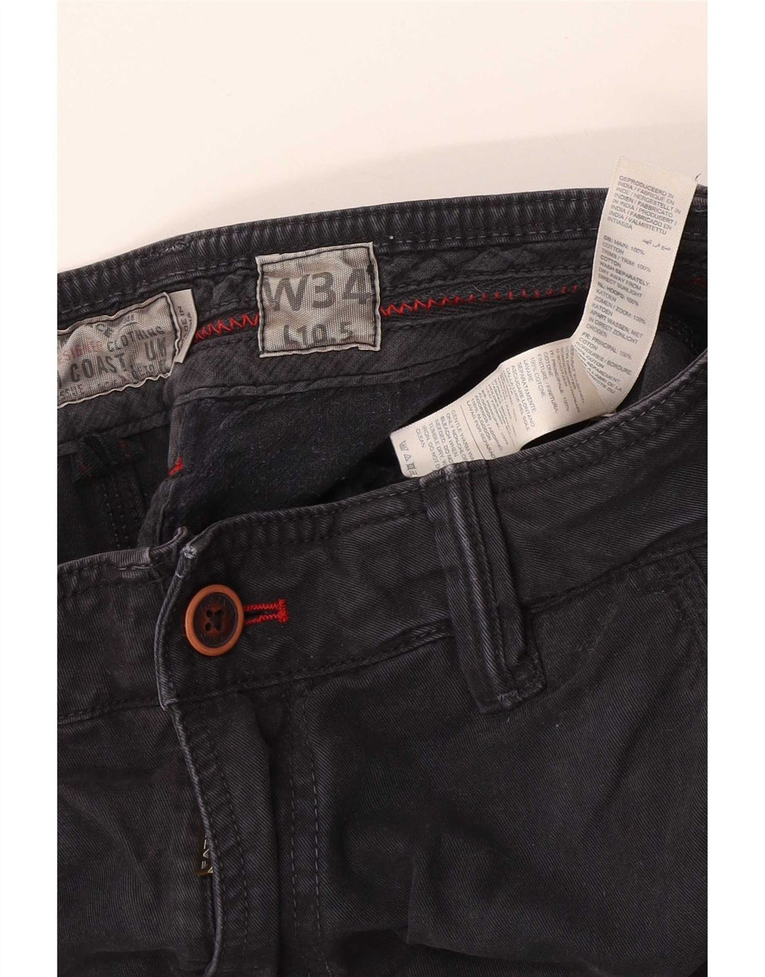 Pantaloncini chino da uomo Fat Face W34 grandi in cotone nero