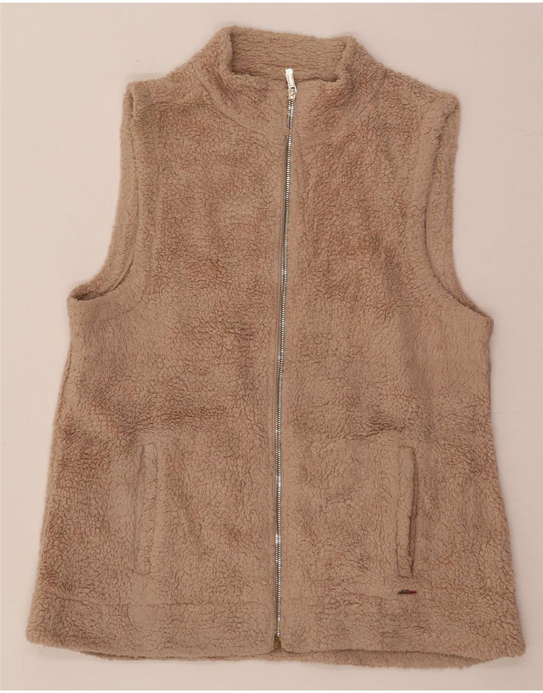 Gilet in pile da donna Calvin Klein UK 16 Large Beige Poliestere