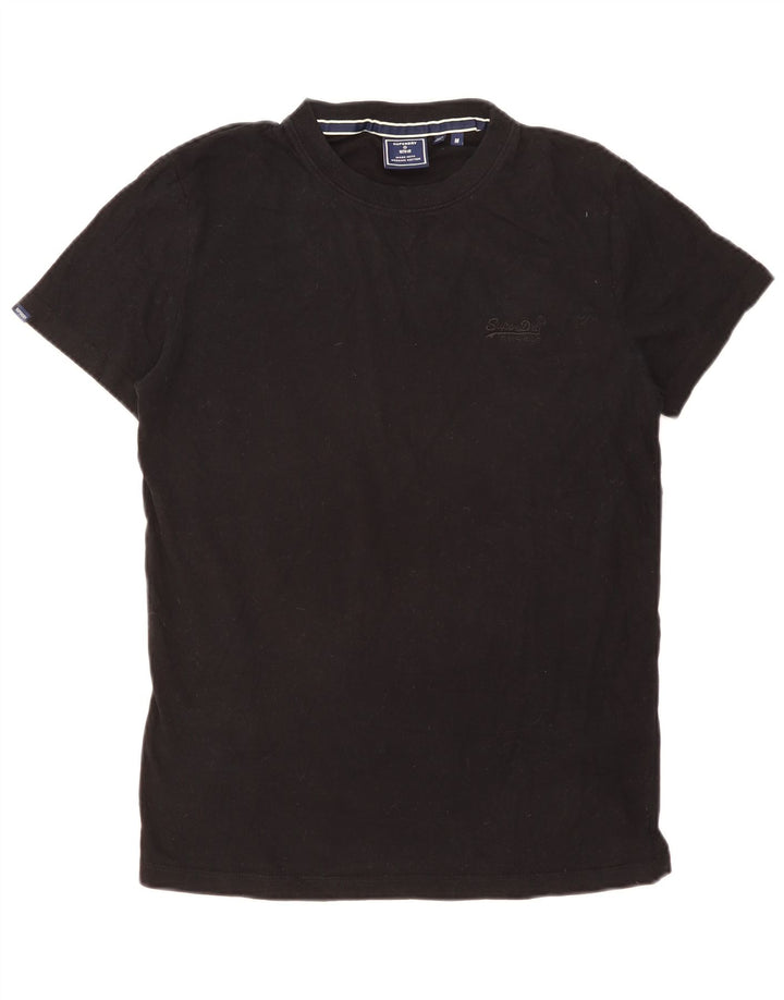 T-shirt da uomo SUPERDRY Top in cotone nero medio