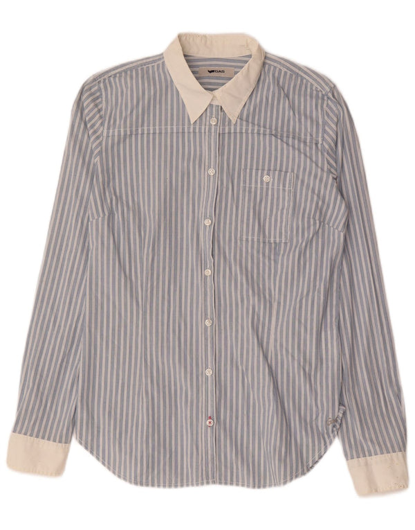 Camicia da donna Gas UK 12 Cotone gessato blu medio