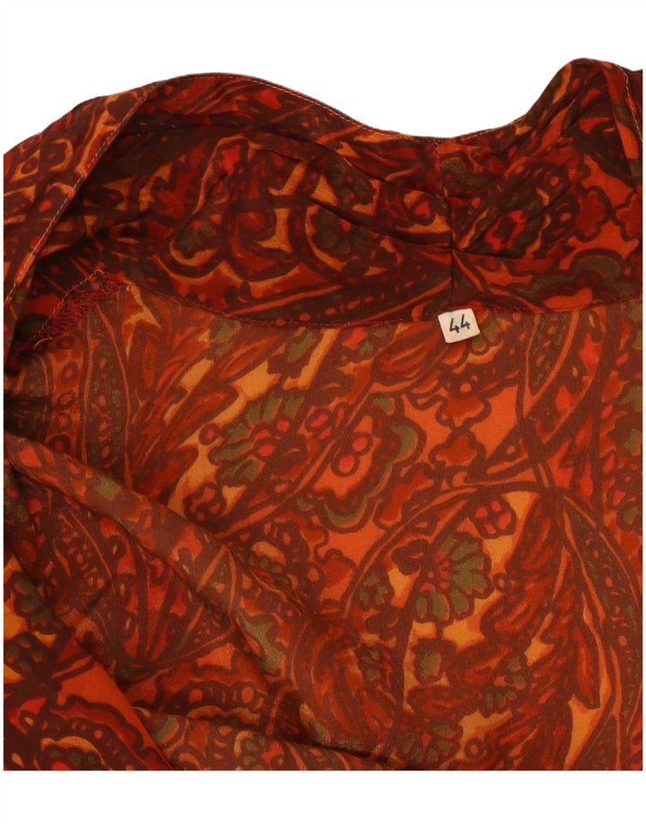 Camicetta camicia vintage da donna IT 44 Paisley bordeaux medio