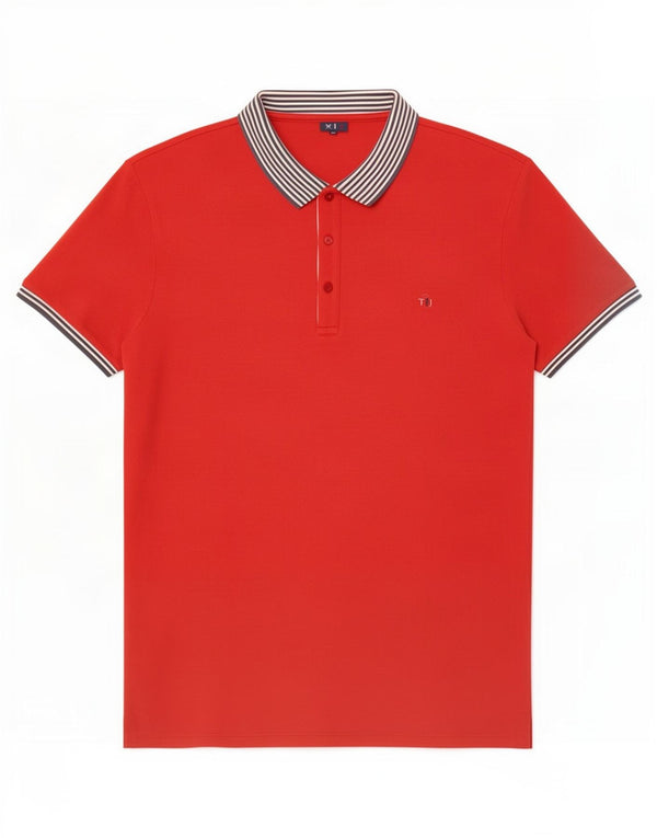 Trussardi Jeans Mens Polo Shirt XL Red Cotton