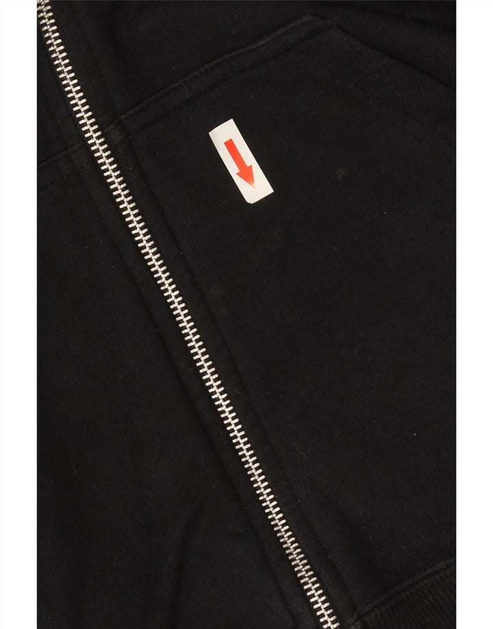 Felpa con cappuccio e zip grafica Nike da uomo in cotone nero medio