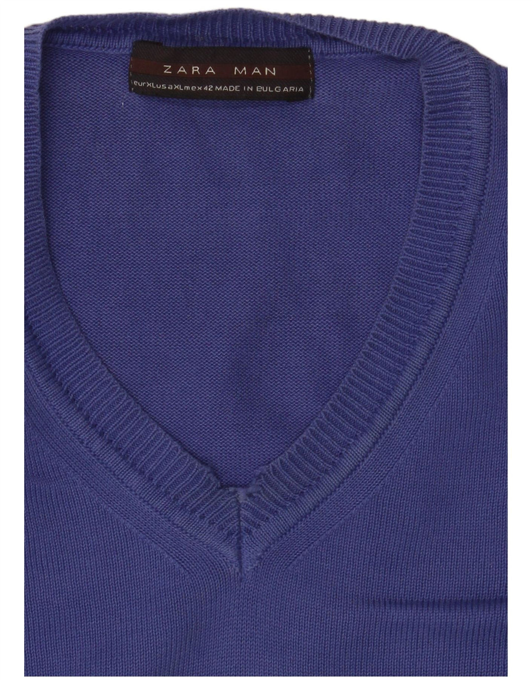 Maglione Zara da uomo con scollo a V XL blu
