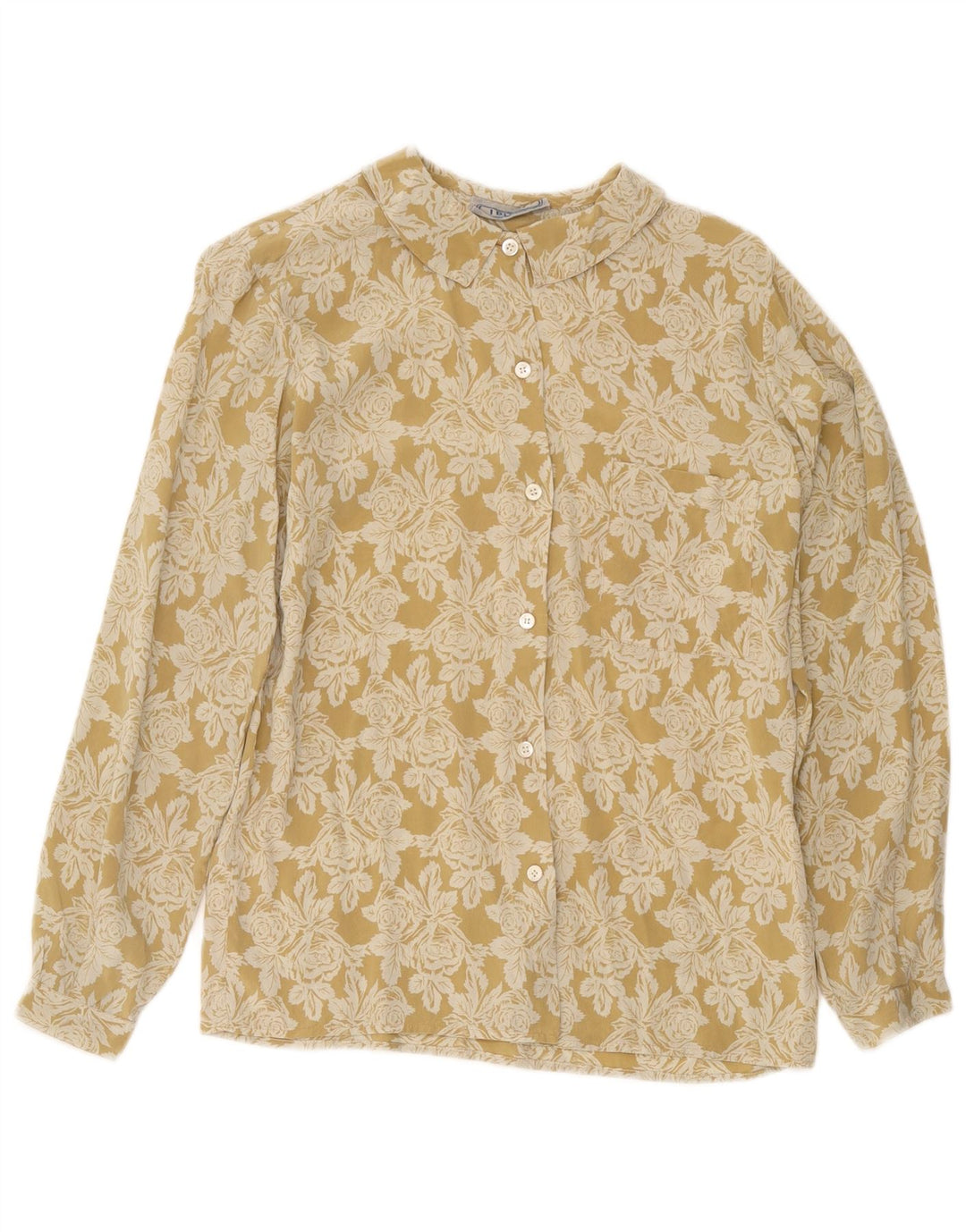 i Blues Camicia da donna Camicetta IT 44 Seta floreale giallo medio