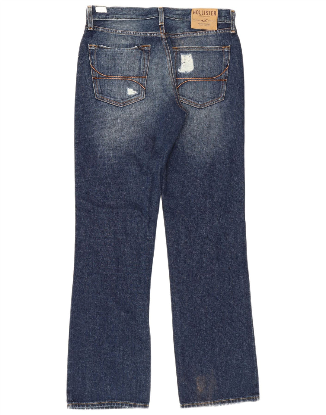Jeans Hollister da uomo con taglio bootcut invecchiato W32 L32 cotone blu
