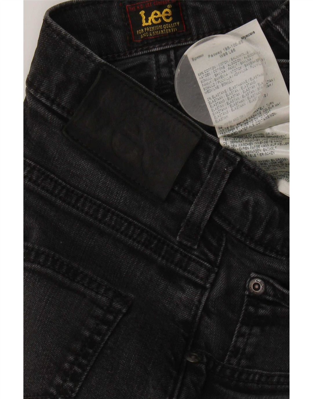 Jeans dritti da uomo Lee Brooklyn W34 L30 cotone nero